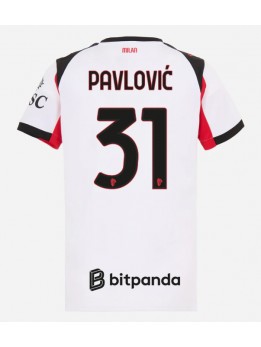 Billige AC Milan Strahinja Pavlovic #31 Bortedrakt Dame 2025-26 Kortermet
